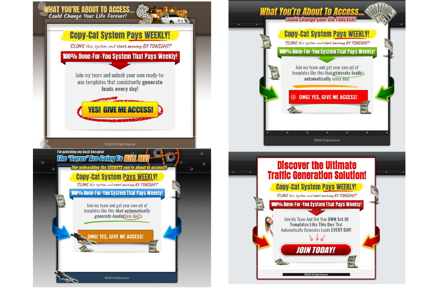 4 DFY Splash Pages Share Codes