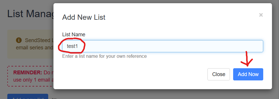 Add your list