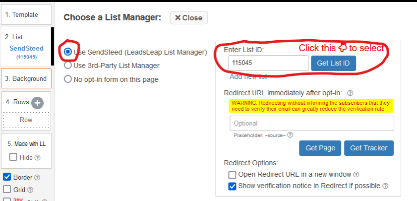 get list id