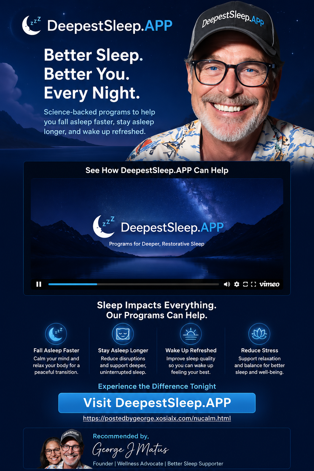 George J Matus recommending DeepestSleep.APP