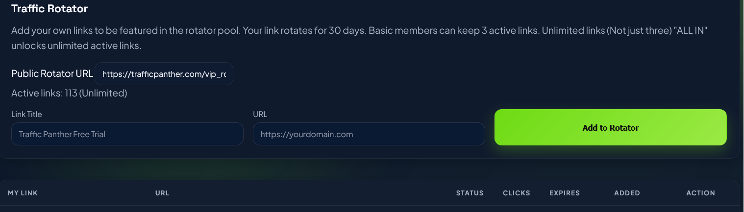 Traffic Panther Rotator with 100+ links